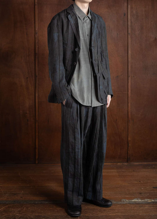 ZIGGY CHEN FRONT PLEATS TAPERED LONG TROUSERS 0M2410523
