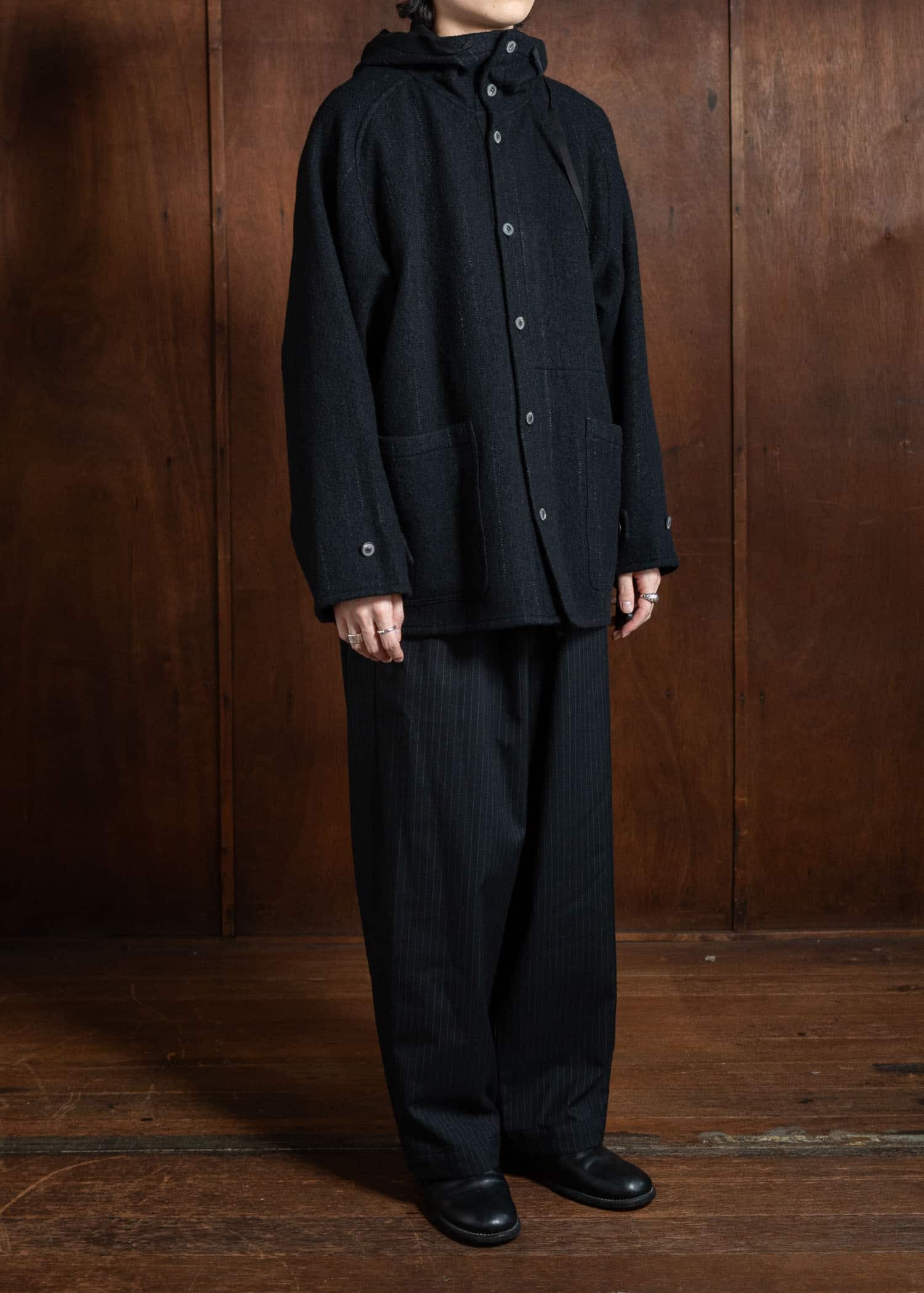 YOKO SAKAMOTO Brushed Wool Wide Pants Stripe YS-24AW-36-Stripe