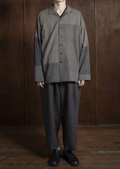 Jurgen Lehl Linen Shrink Cropped Pants Black Brown J0152FPM504-99