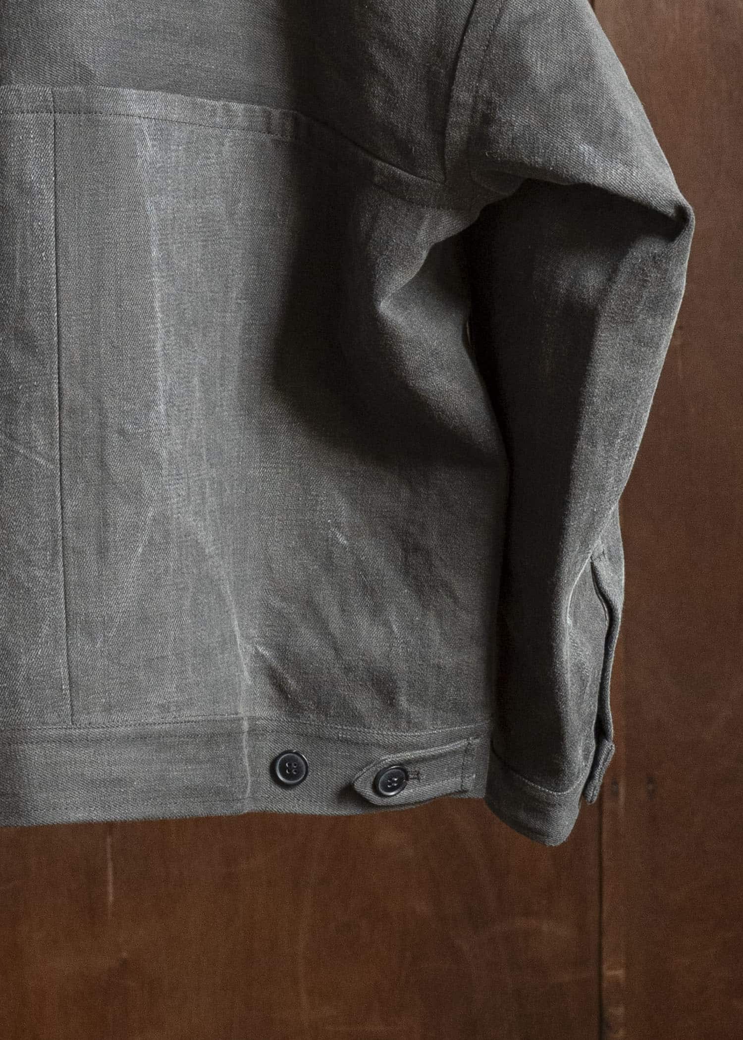 JAN-JAN VAN ESSCHE JACKET#64 DENIM STYLE WORKWEAR JACKET WITH YOKE, UNLINED Cotton Hemp Denim | Sumi Kakishibu