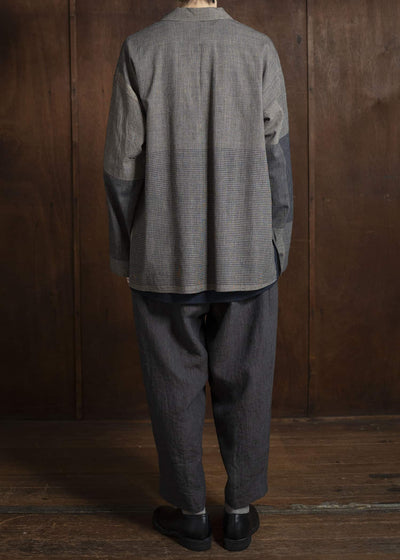 Jurgen Lehl Linen Shrink Cropped Pants Black Brown J0152FPM504-99