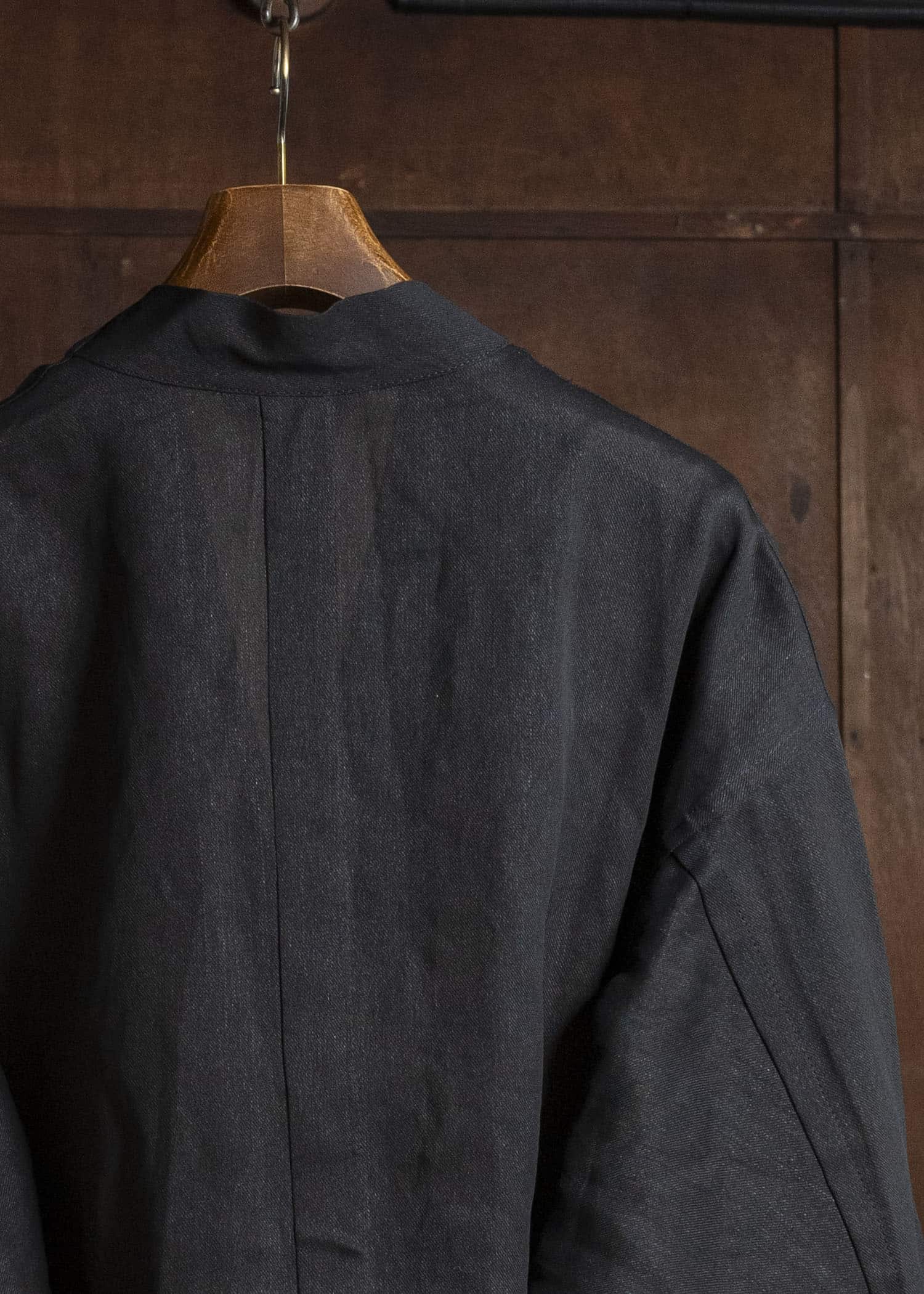 JAN-JAN VAN ESSCHE JACKET#63 OVERSIZED BLAZER WITH JET POCKETS, UNLINED｜PAPER SHEER TWILL Black