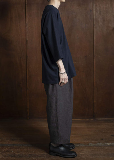 Jurgen Lehl D-pocket V-neck pullover, navy blue J0152UBM502-39