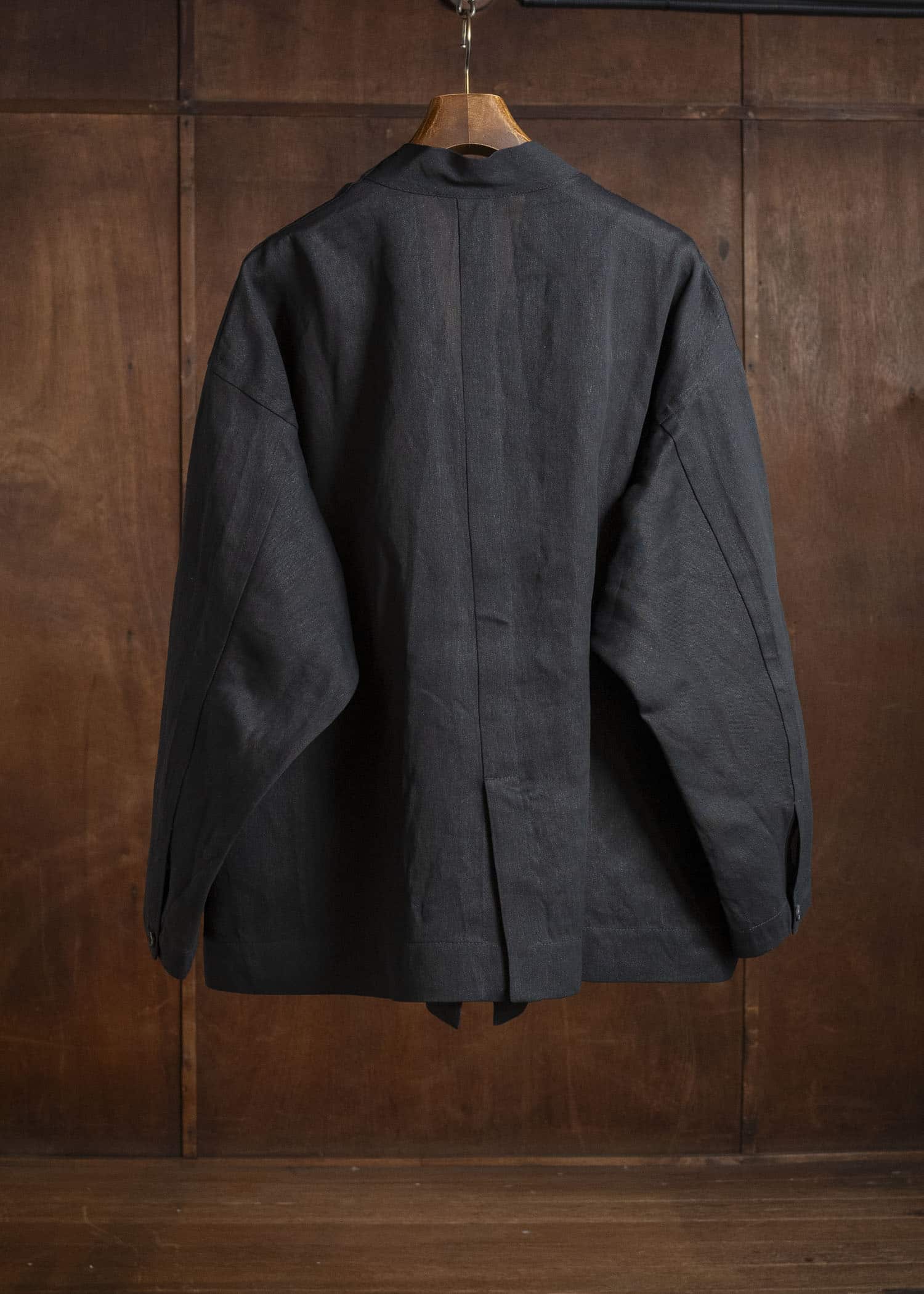 JAN-JAN VAN ESSCHE JACKET#63 OVERSIZED BLAZER WITH JET POCKETS, UNLINED｜PAPER SHEER TWILL Black