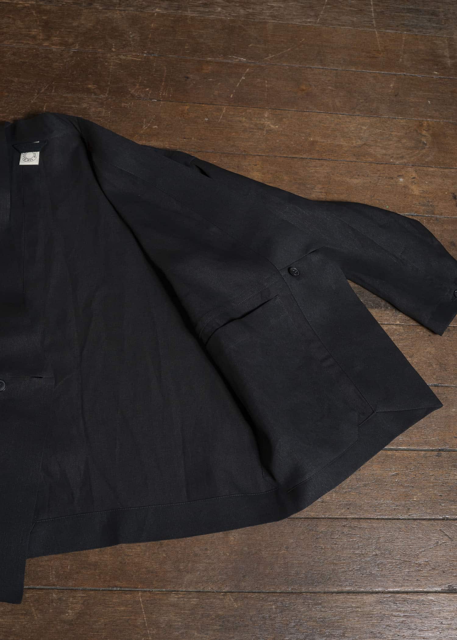 JAN-JAN VAN ESSCHE JACKET#63 OVERSIZED BLAZER WITH JET POCKETS, UNLINED｜PAPER SHEER TWILL Black
