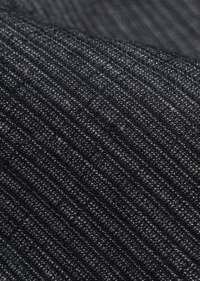 JAN-JAN VAN ESSCHE SHIRT#100 LOOSE DRESS SHIRT WITH CENTER BACK PLEAT Hemp Cloth | Dark Grey Striped