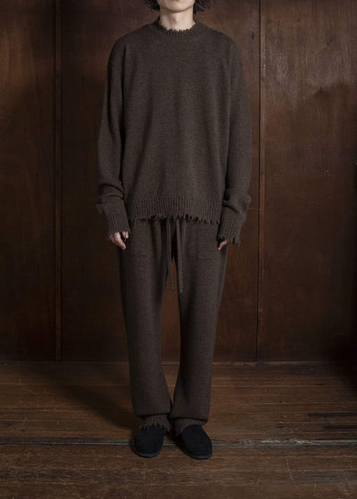 UMA WANG UK7555 ROUND NECK TOP uw600 - brown