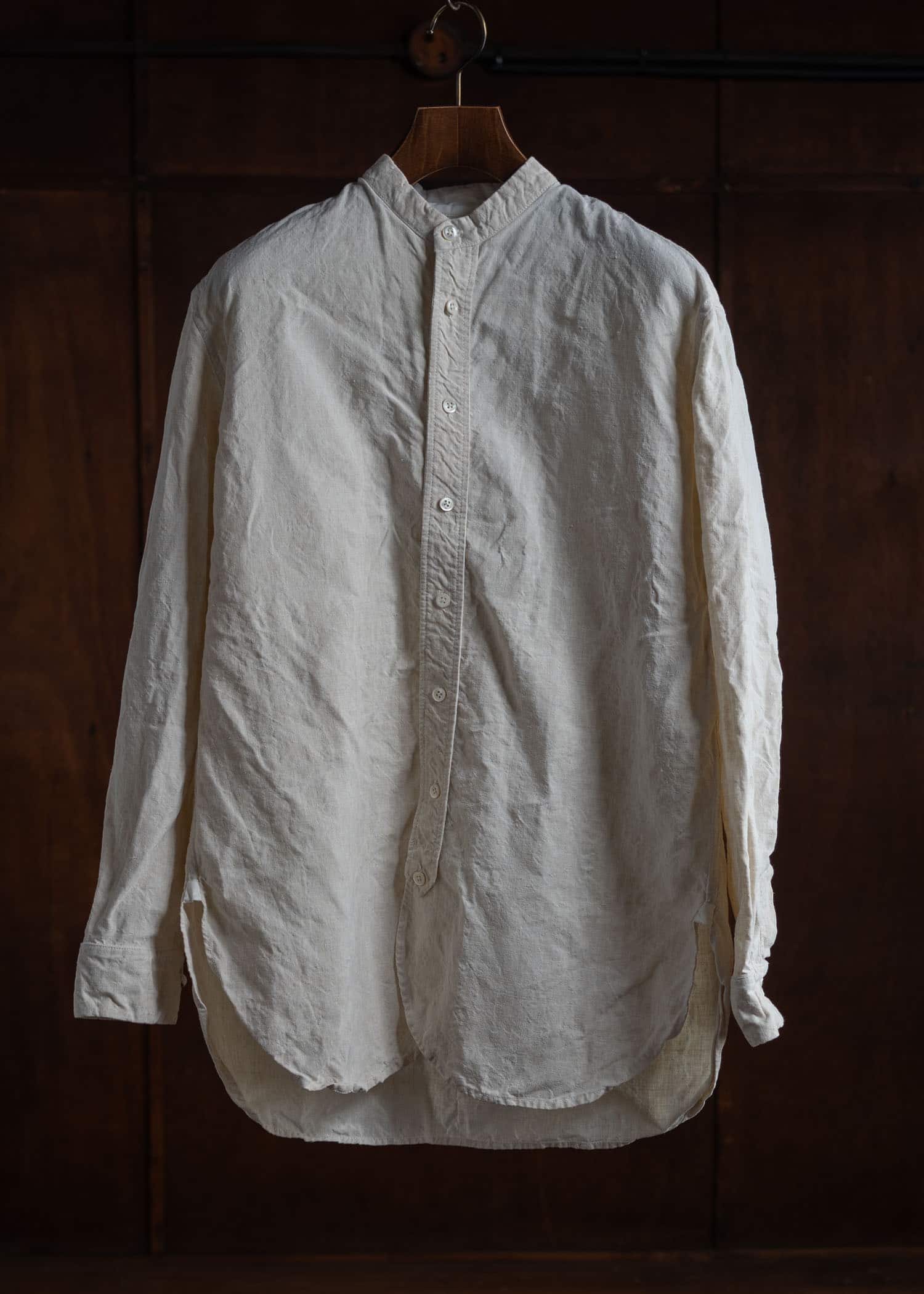 OLIVER CHURCH Scalloped Shirt  Antique French Linen