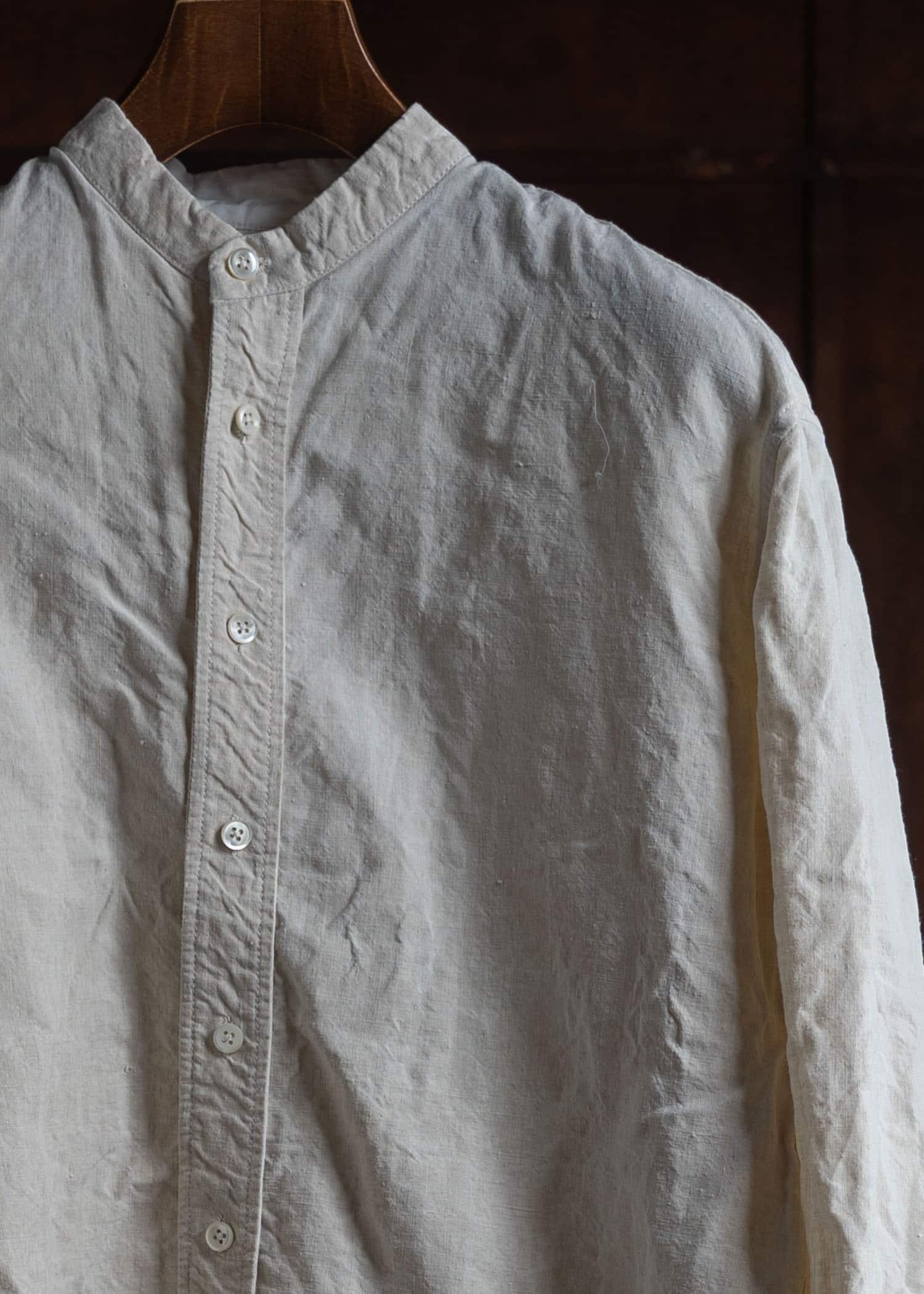 OLIVER CHURCH Scalloped Shirt  Antique French Linen