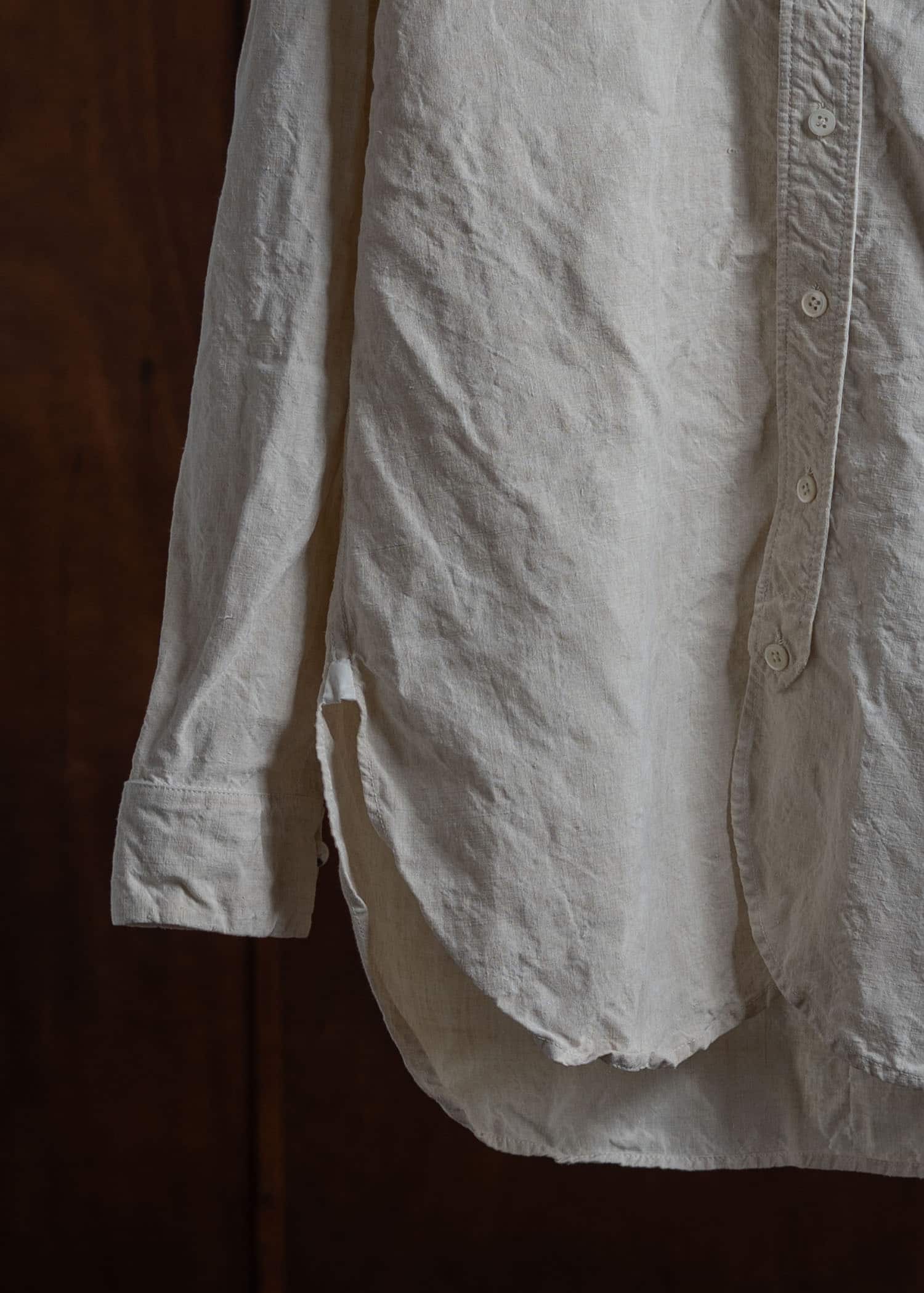 OLIVER CHURCH Scalloped Shirt  Antique French Linen