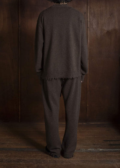 UMA WANG UK7555 ROUND NECK TOP uw600 - brown