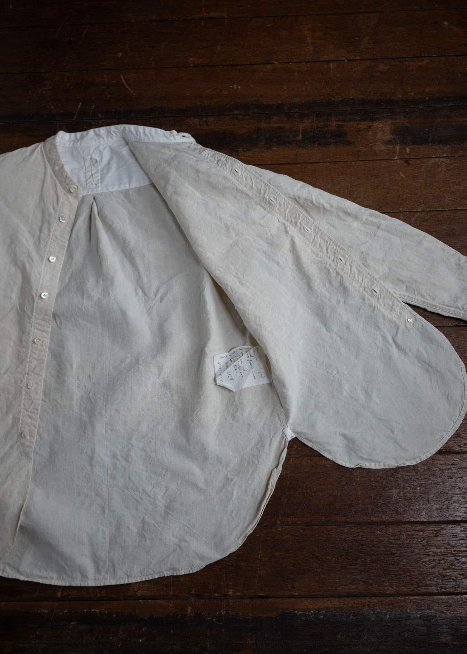 OLIVER CHURCH Scalloped Shirt  Antique French Linen