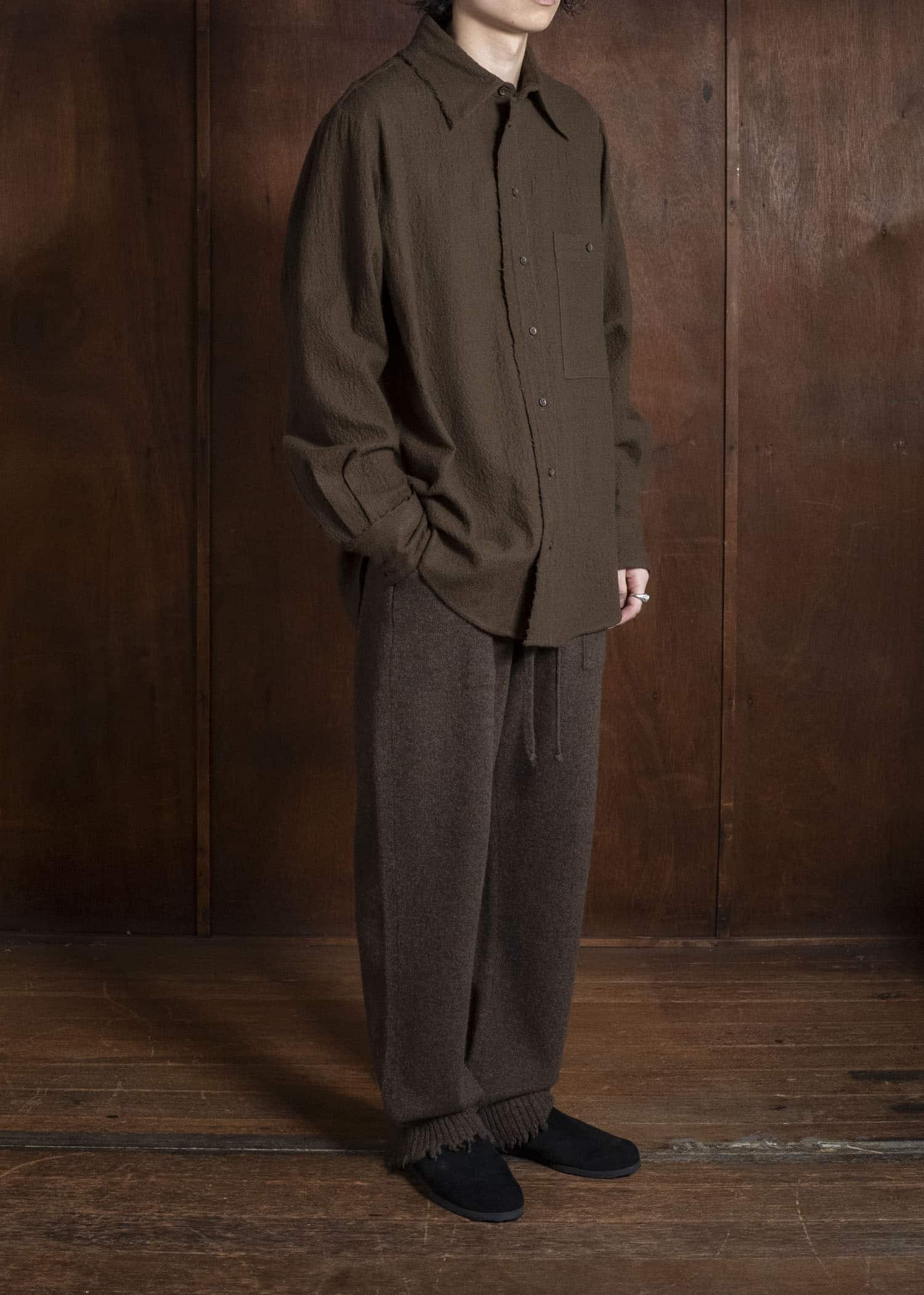UMA WANG UK7558 ANKLE PANTS uw600 - brown