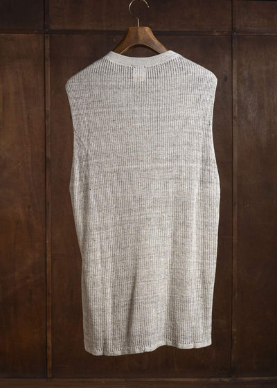 KNIT#75 TANK TOP MESH KNIT Linen Cotton Mesh | Natural
