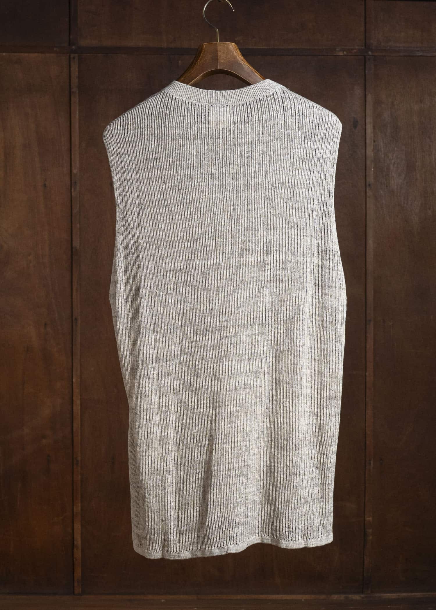 JAN-JAN VAN ESSCHE KNIT#75 TANK TOP MESH KNIT Linen Cotton Mesh | Natural