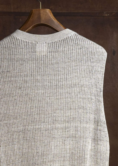 JAN-JAN VAN ESSCHE KNIT#75 TANK TOP MESH KNIT Linen Cotton Mesh | Natural
