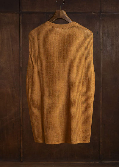 JAN-JAN VAN ESSCHE KNIT#75 TANK TOP MESH KNIT Linen Cotton Mesh | Orange