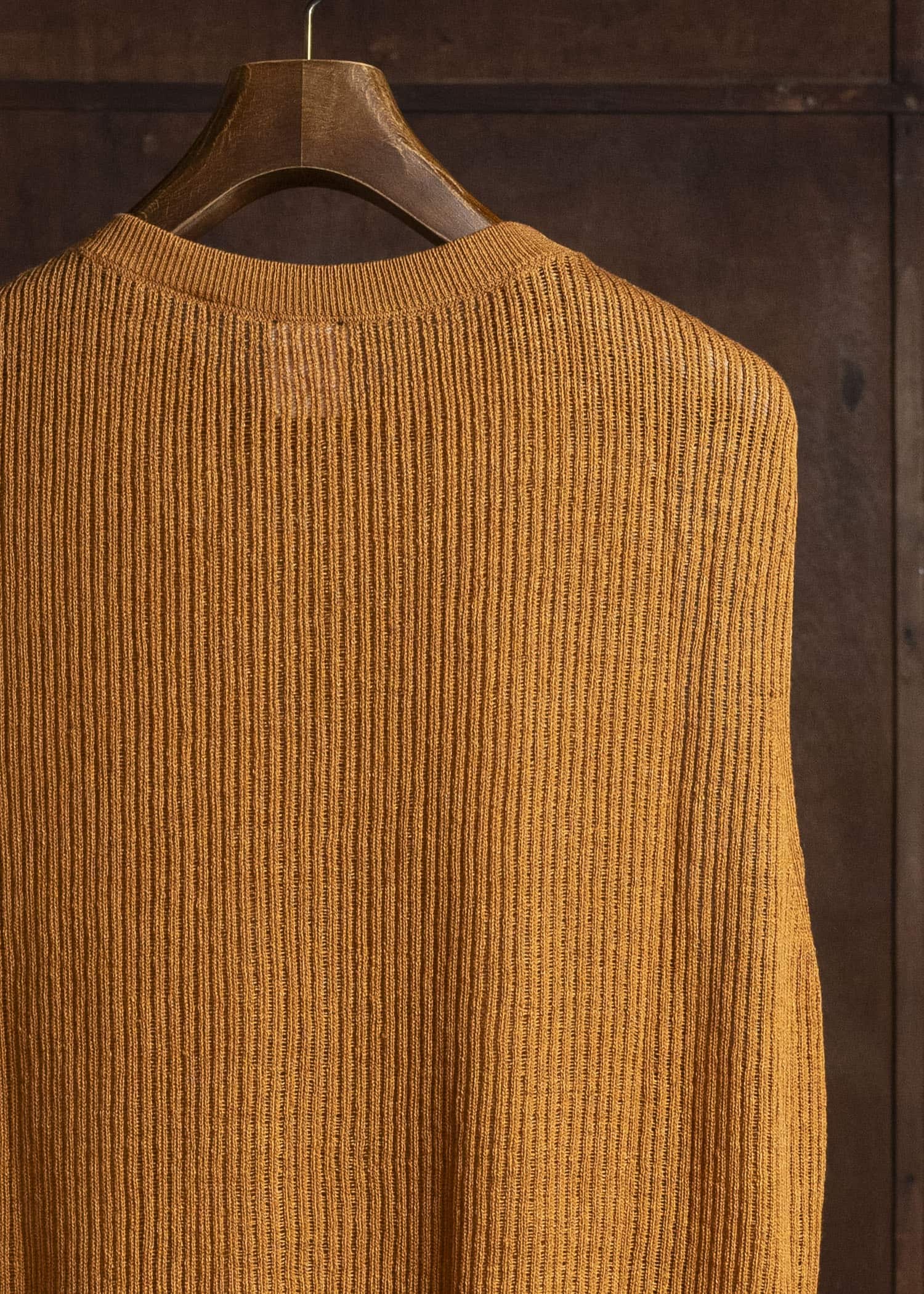 JAN-JAN VAN ESSCHE KNIT#75 TANK TOP MESH KNIT Linen Cotton Mesh | Orange