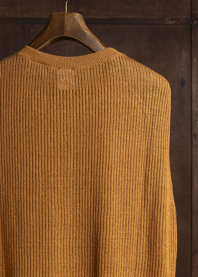 JAN-JAN VAN ESSCHE KNIT#75 TANK TOP MESH KNIT Linen Cotton Mesh | Orange