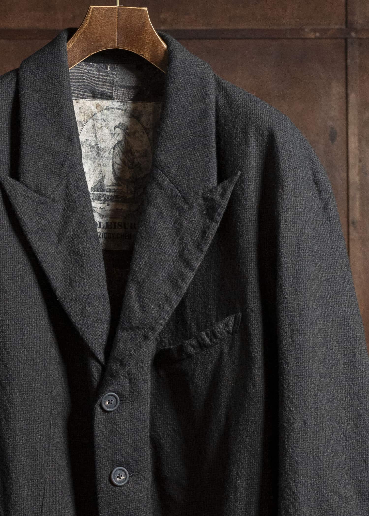 ZIGGY CHEN 0M2530931 GINGHAM THREE BUTTON BLAZER 55