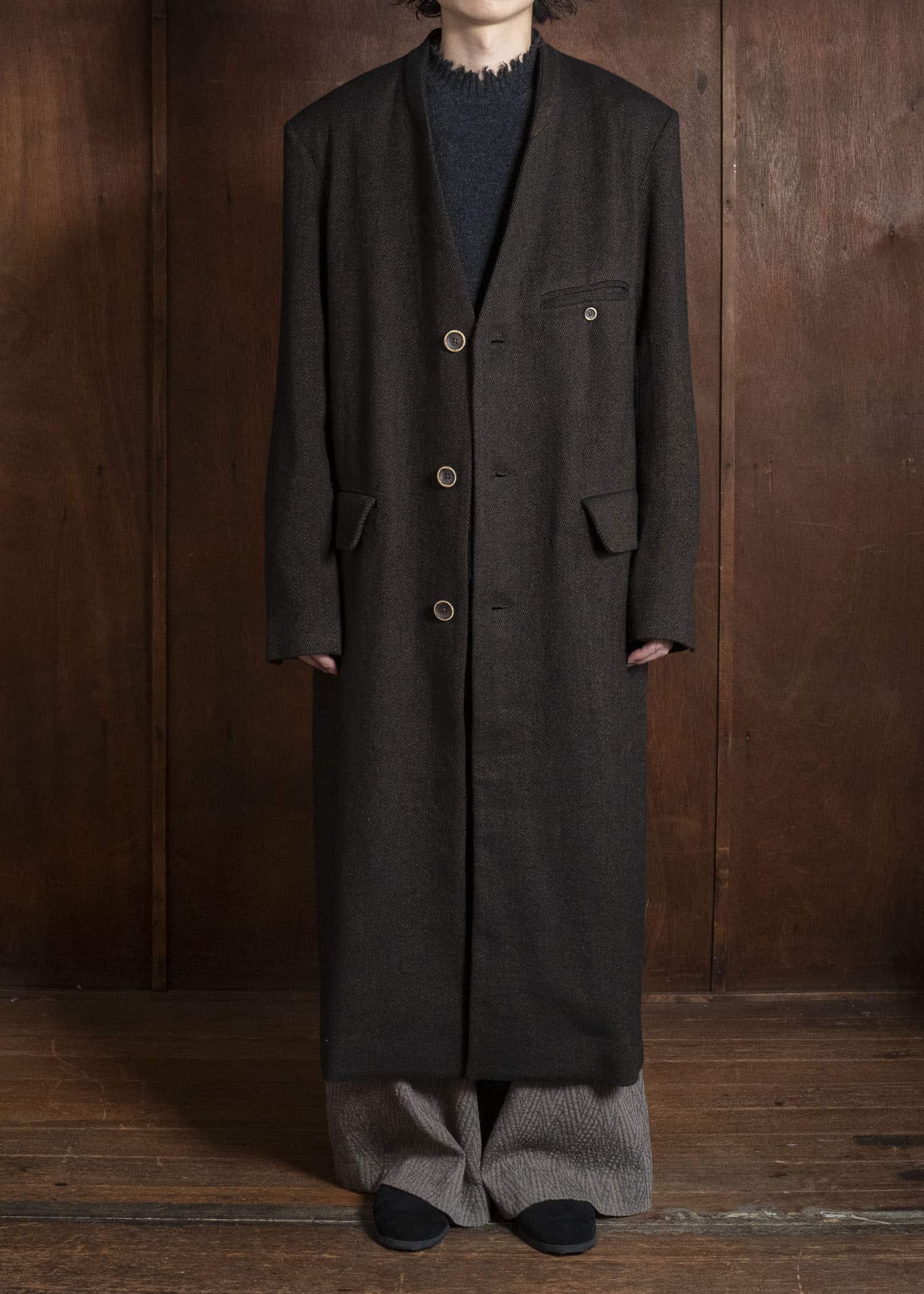 UMA WANG UM8522 CARLO COAT uw096 - black/brown