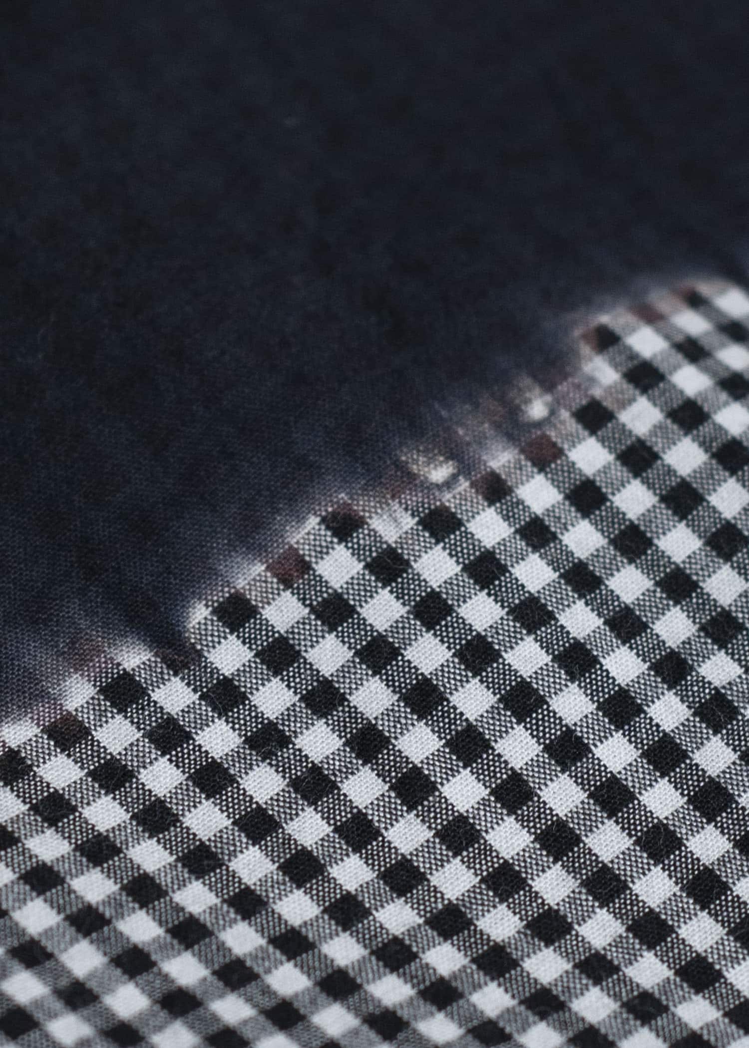 SUZUSAN Cotton Gingham Check Wide Sleeveless Dress  Boushi Shibori Block 7048C-317-Black - Black