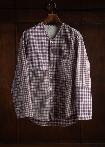 OLIVER CHURCH Patch Soft Shirt (Kelsch) Rare antique/vintage fabric Approx