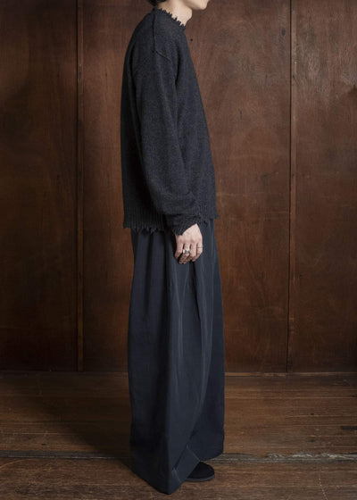 UMA WANG UK7555 ROUND NECK TOP uw890 - dark grey