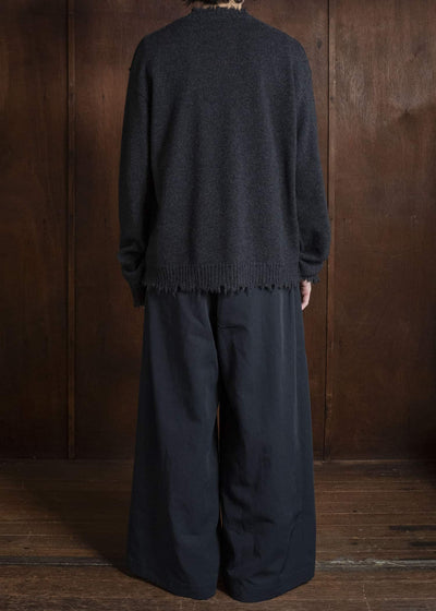 UMA WANG UK7555 ROUND NECK TOP uw890 - dark grey