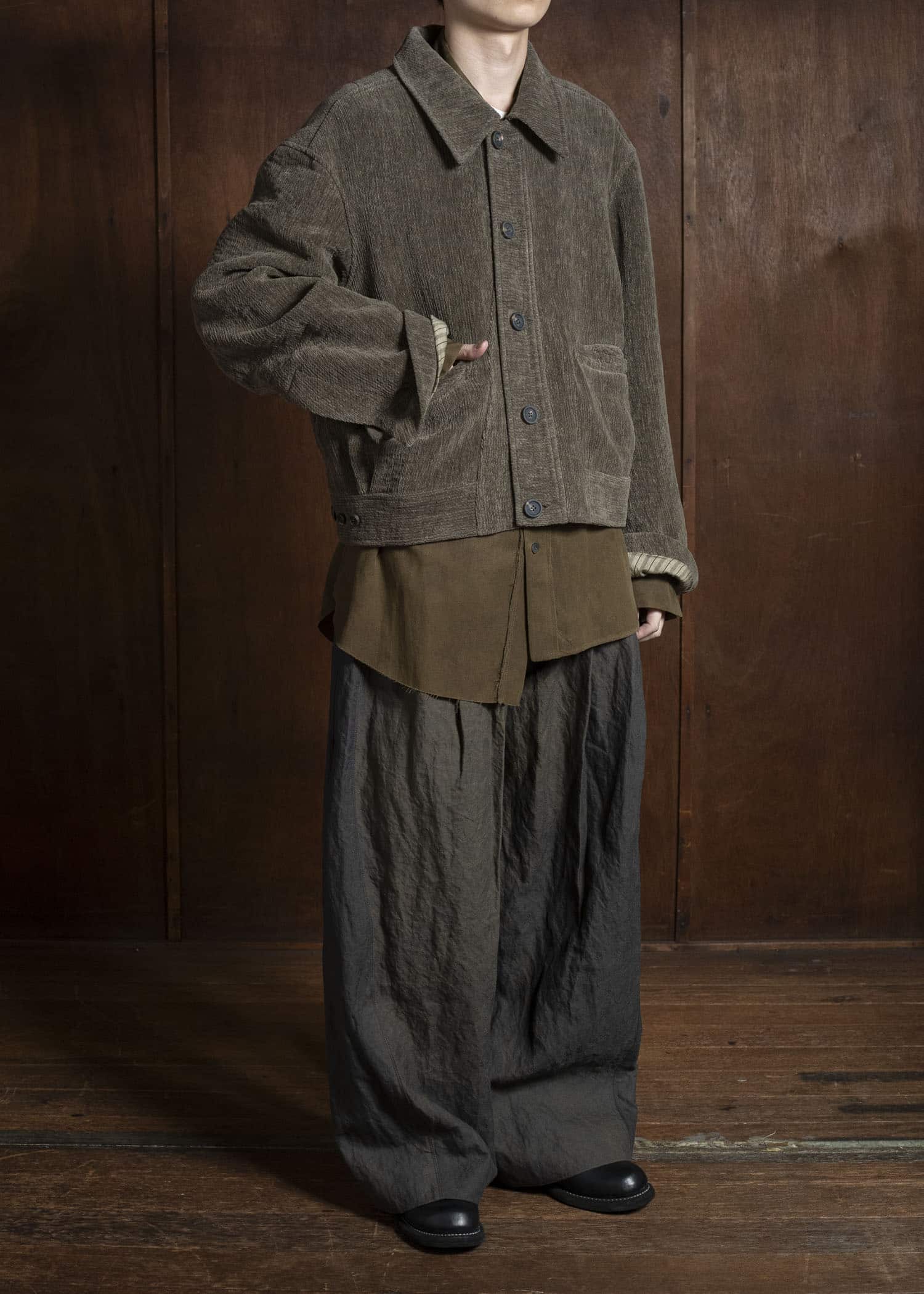 ZIGGY CHEN 0M2530946 CHENILLE CLOTH CROPPED WORKER JACKETS 82