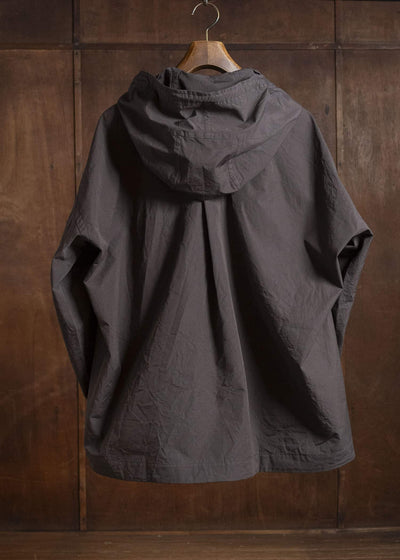 JAN-JAN VAN ESSCHE JACKET#65 HOODED JACKET WITH DOUBLE PATCH POCKETS, UNLINED Cotton Silk Canvas | Old Mahogany