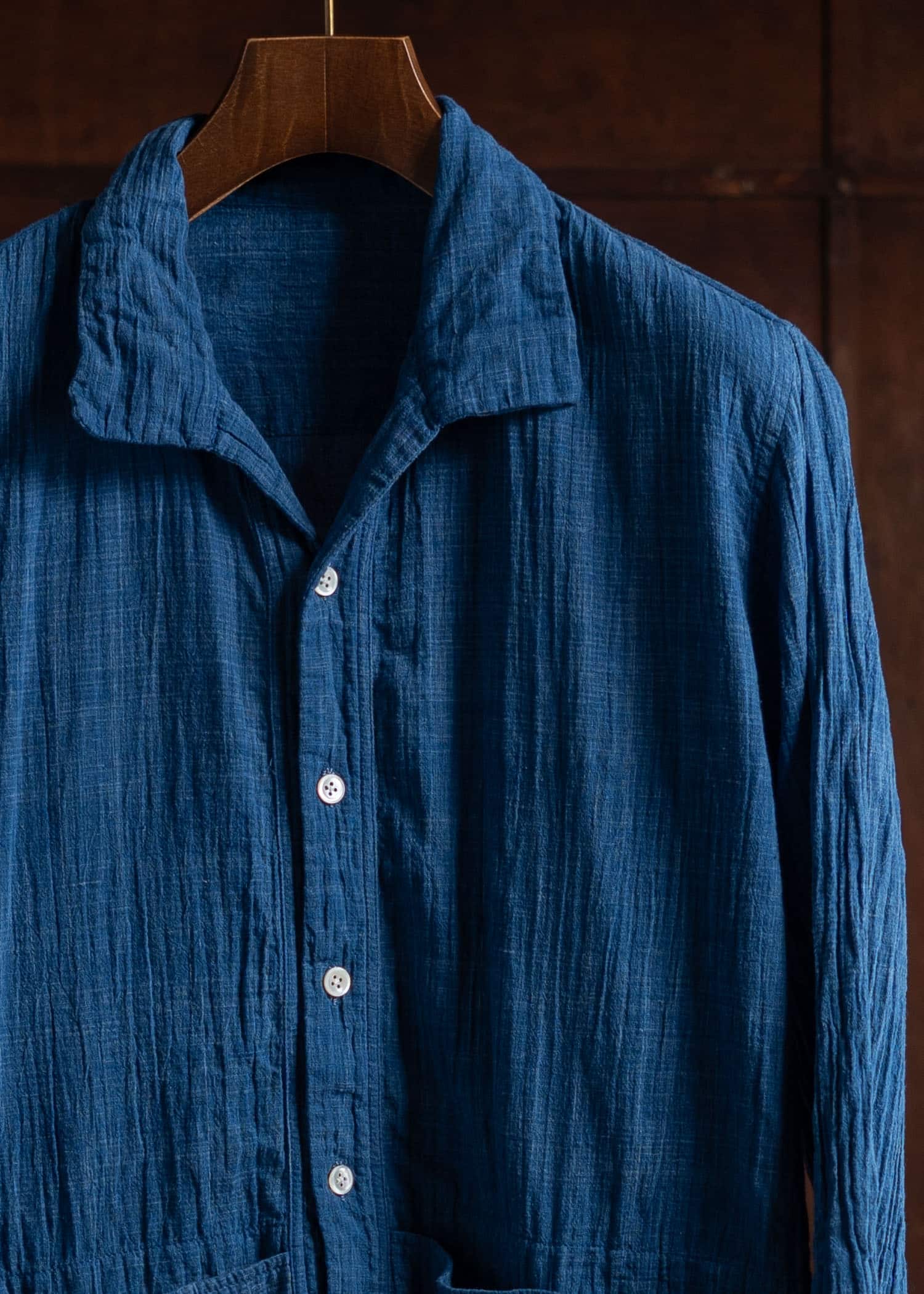 Church Pockets OLIVER CHURCH Pockets Shirt Handwoven Indigo – VISION OF FASHION