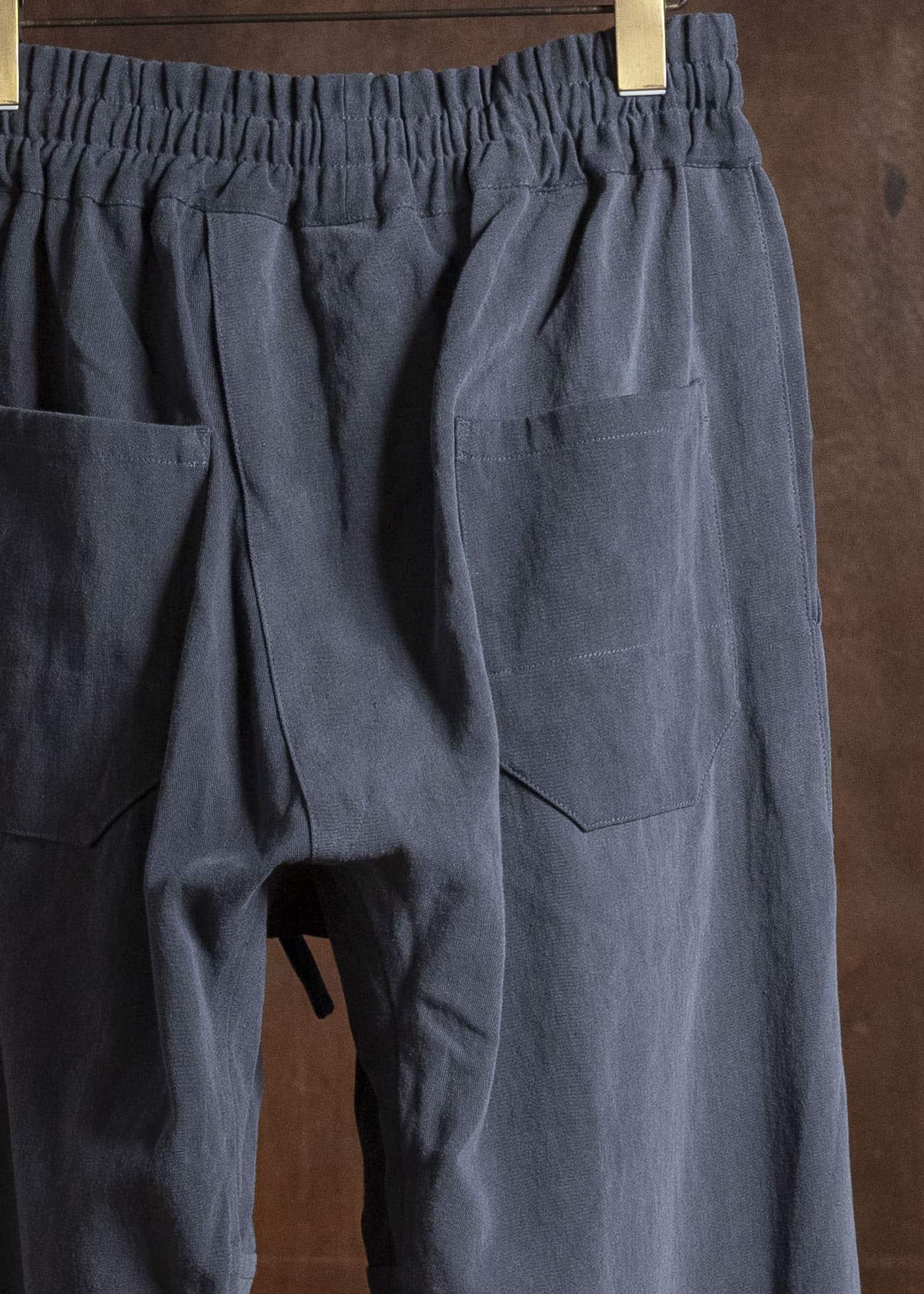 JAN-JAN VAN ESSCHE TROUSERS#91 TRIPLE PLEATED LOOSE TROUSERS WITH ELASTIC WAIST Co Hemp Dense Twill | Logwood