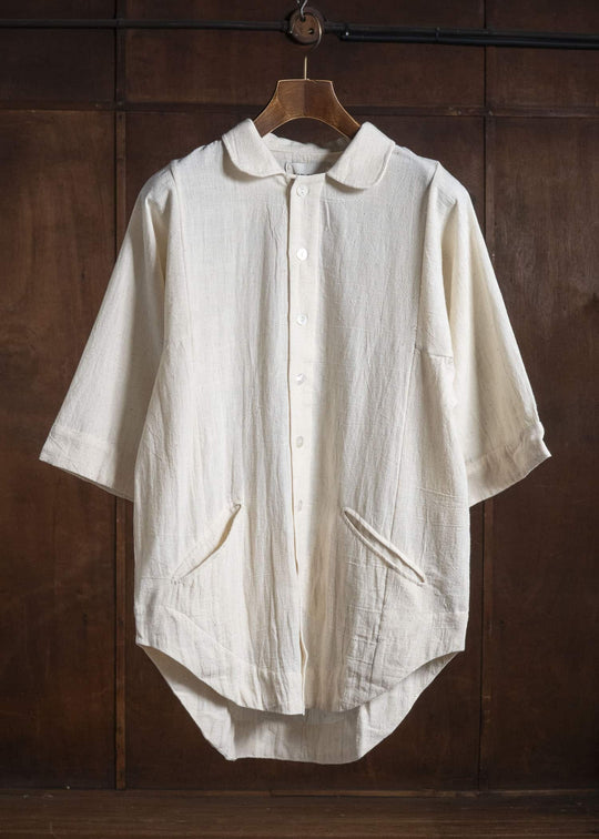 Gathering Textiles Farmer Shirt(Curved) Handloom Kala Cotton FAS03-KC-CR