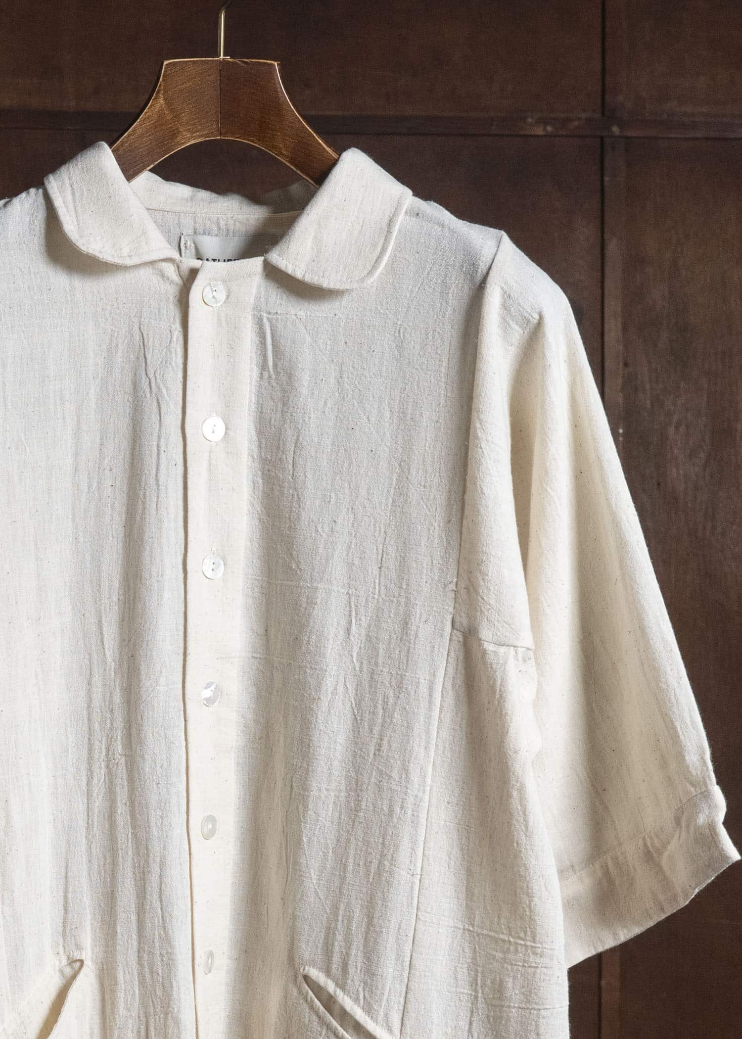 Gathering Textiles Farmer Shirt(Curved) Handloom Kala Cotton FAS03-KC-CR