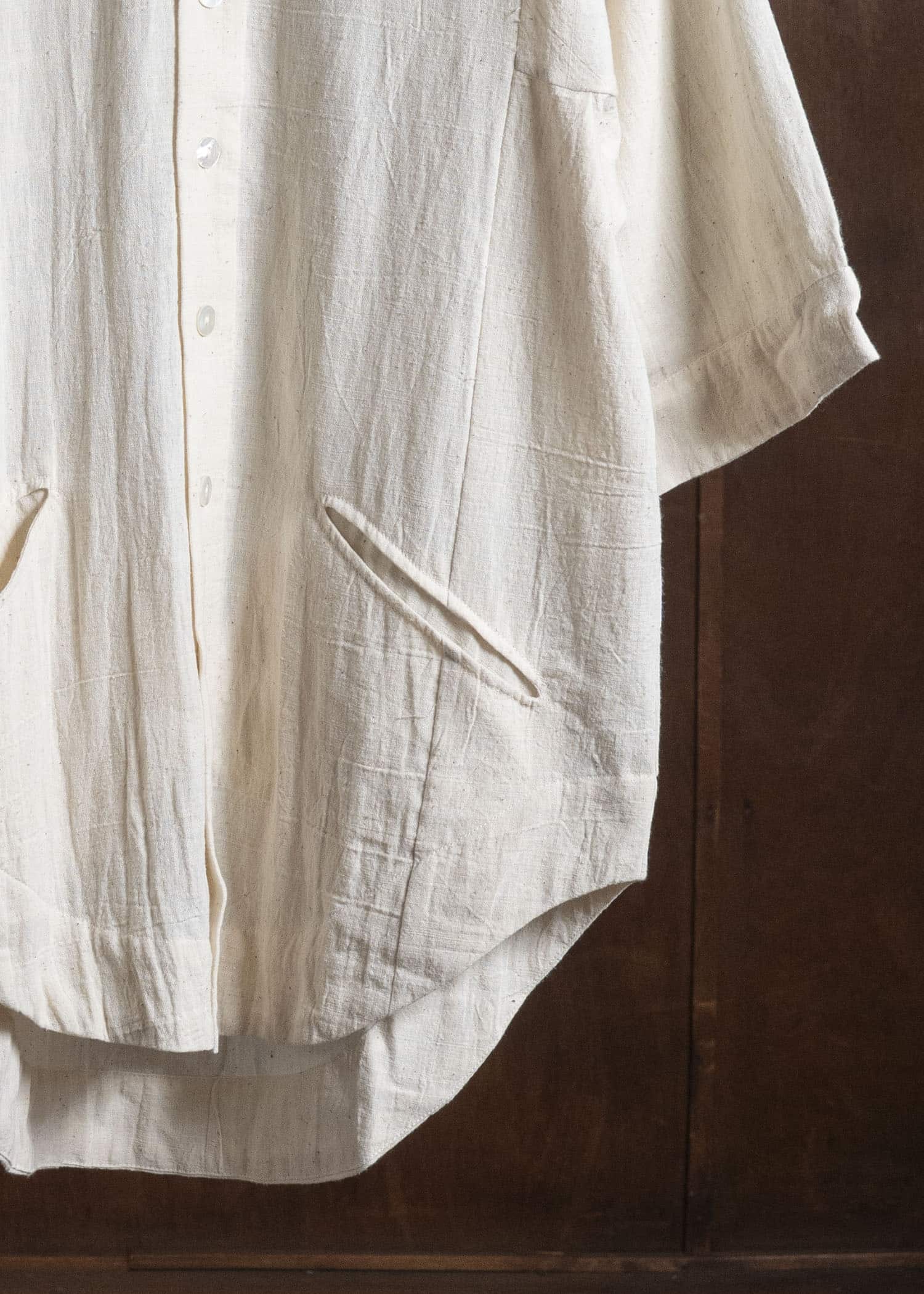 Gathering Textiles Farmer Shirt(Curved) Handloom Kala Cotton FAS03-KC-CR
