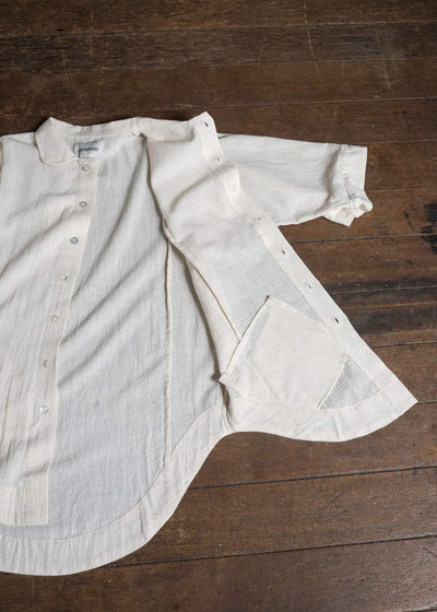 Gathering Textiles Farmer Shirt(Curved) Handloom Kala Cotton FAS03-KC-CR