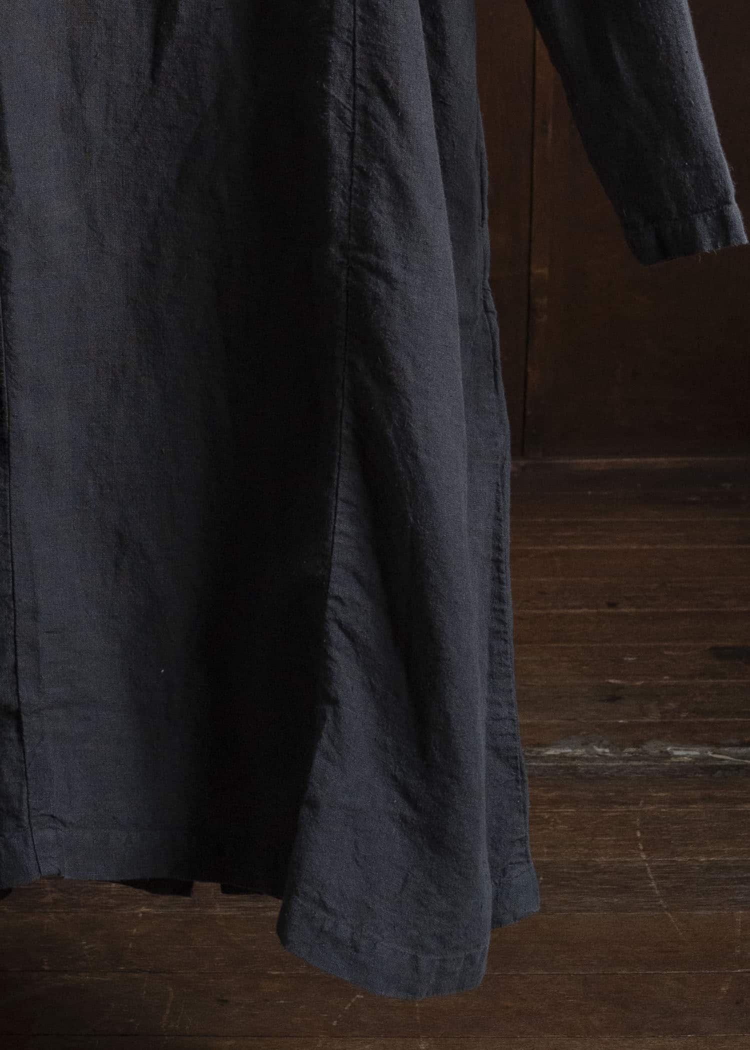 Gathering Textiles Farmer Dress Japanese Stone Washed Linen , Unlined FAD01-LI-BK