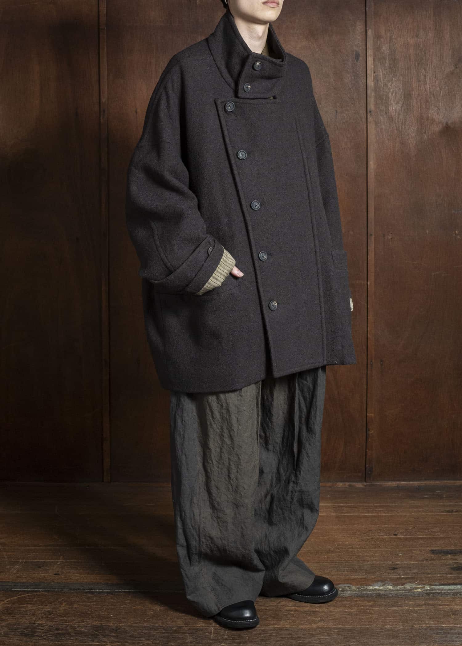 ZIGGY CHEN 0M2531109 STAND COLLAR SHORT COAT