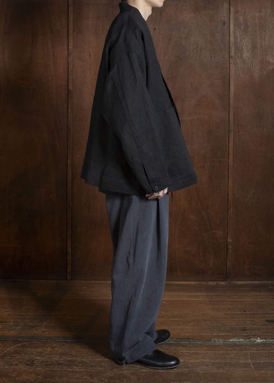 JAN-JAN VAN ESSCHE JACKET#63 OVERSIZED BLAZER WITH JET POCKETS, UNLINED｜PAPER SHEER TWILL Black