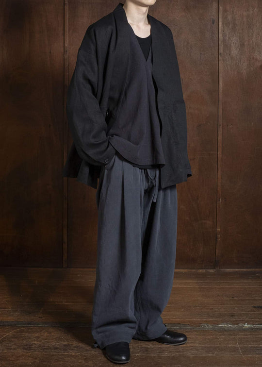 JAN-JAN VAN ESSCHE JACKET#63 OVERSIZED BLAZER WITH JET POCKETS, UNLINED｜PAPER SHEER TWILL Black