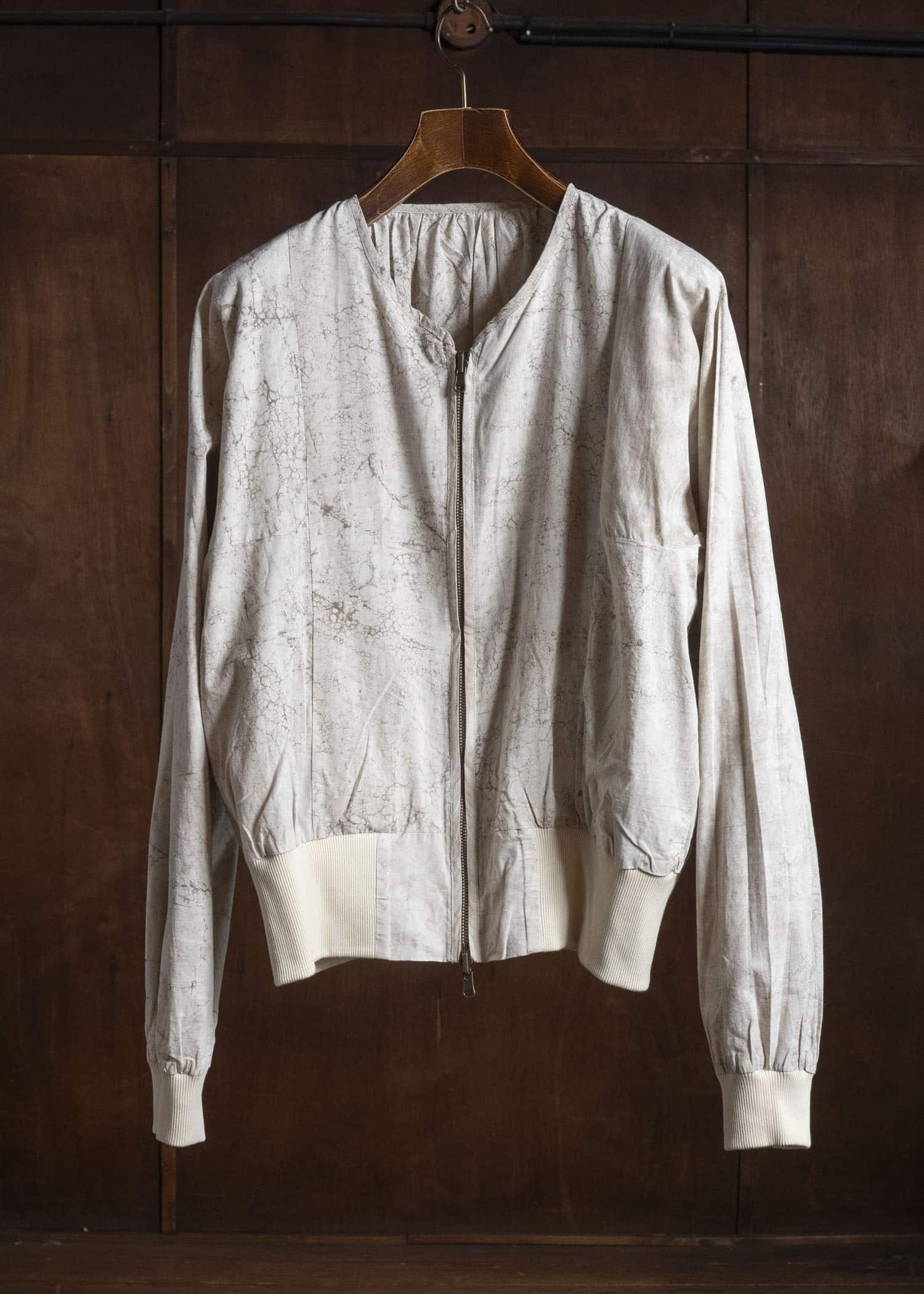 Gathering Textiles Roly Poly Jacket Cream Mud Resist Dabu Organic Cotton RPJ01-DC-CR