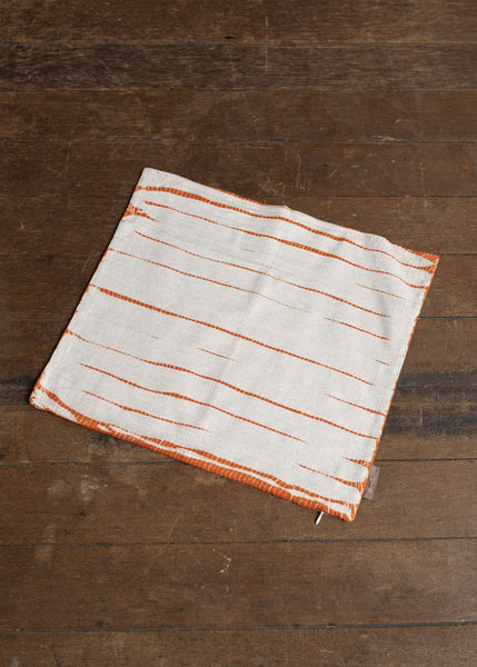 SUZUSAN Cotton Linen Cushion Cover　Tesuji Shibori 1172CL-020-Burnt Orange x Ivory 1172CL-020-Burnt Orange x Ivory