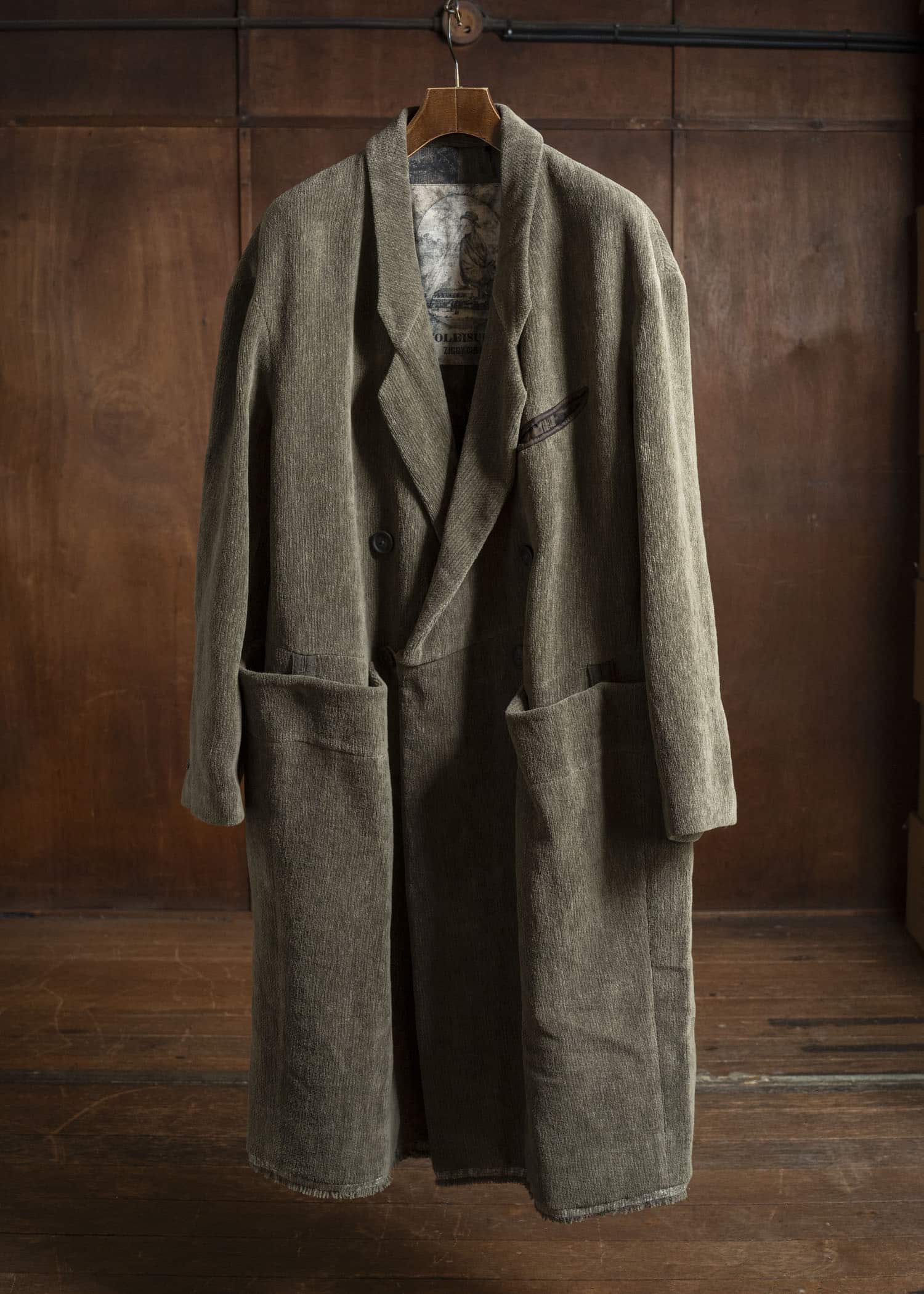 ZIGGY CHEN 0M2531106 CHENILLE CLOTH DOUBLE-BREASTED LONG COAT 82