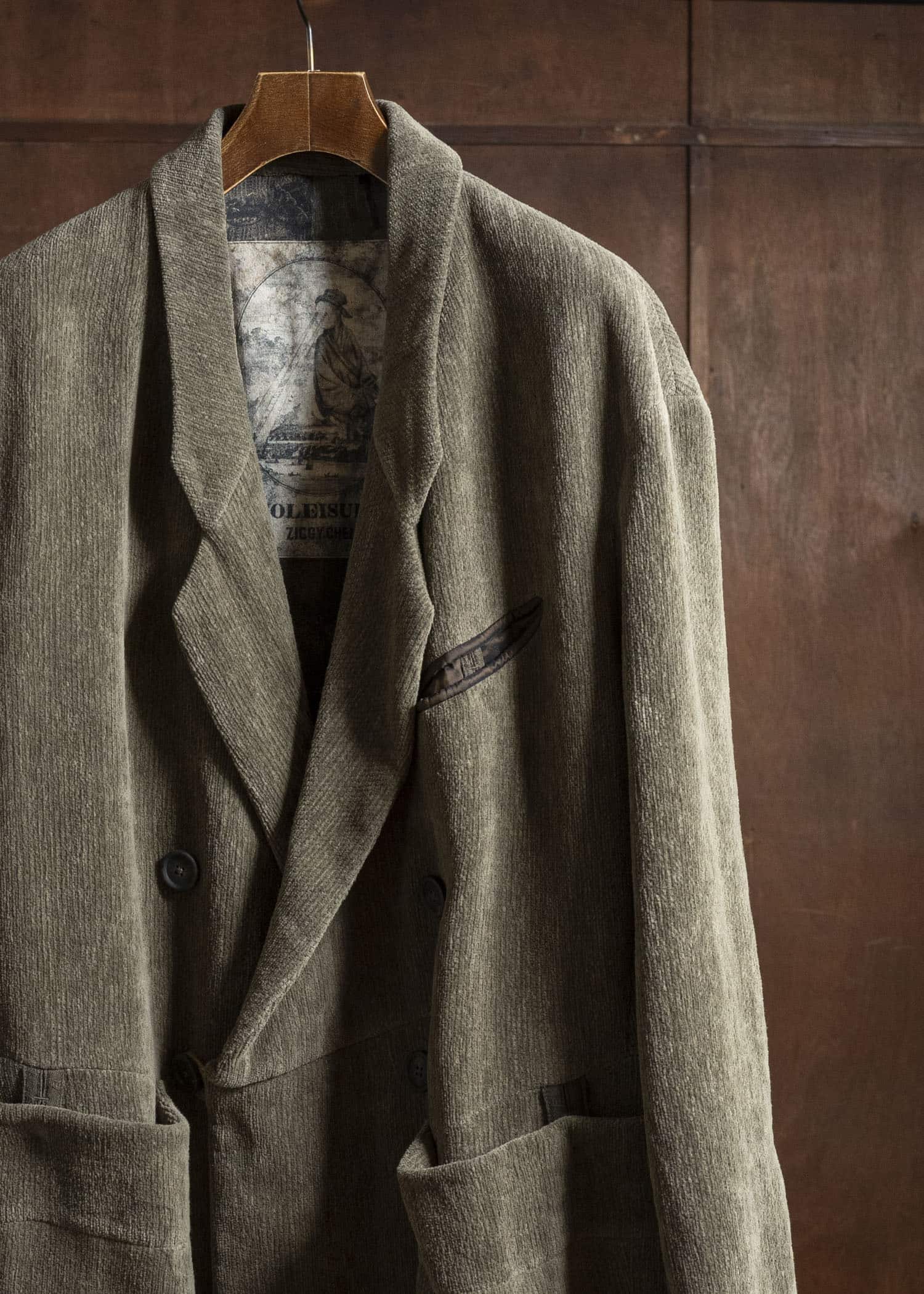 ZIGGY CHEN 0M2531106 CHENILLE CLOTH DOUBLE-BREASTED LONG COAT 82