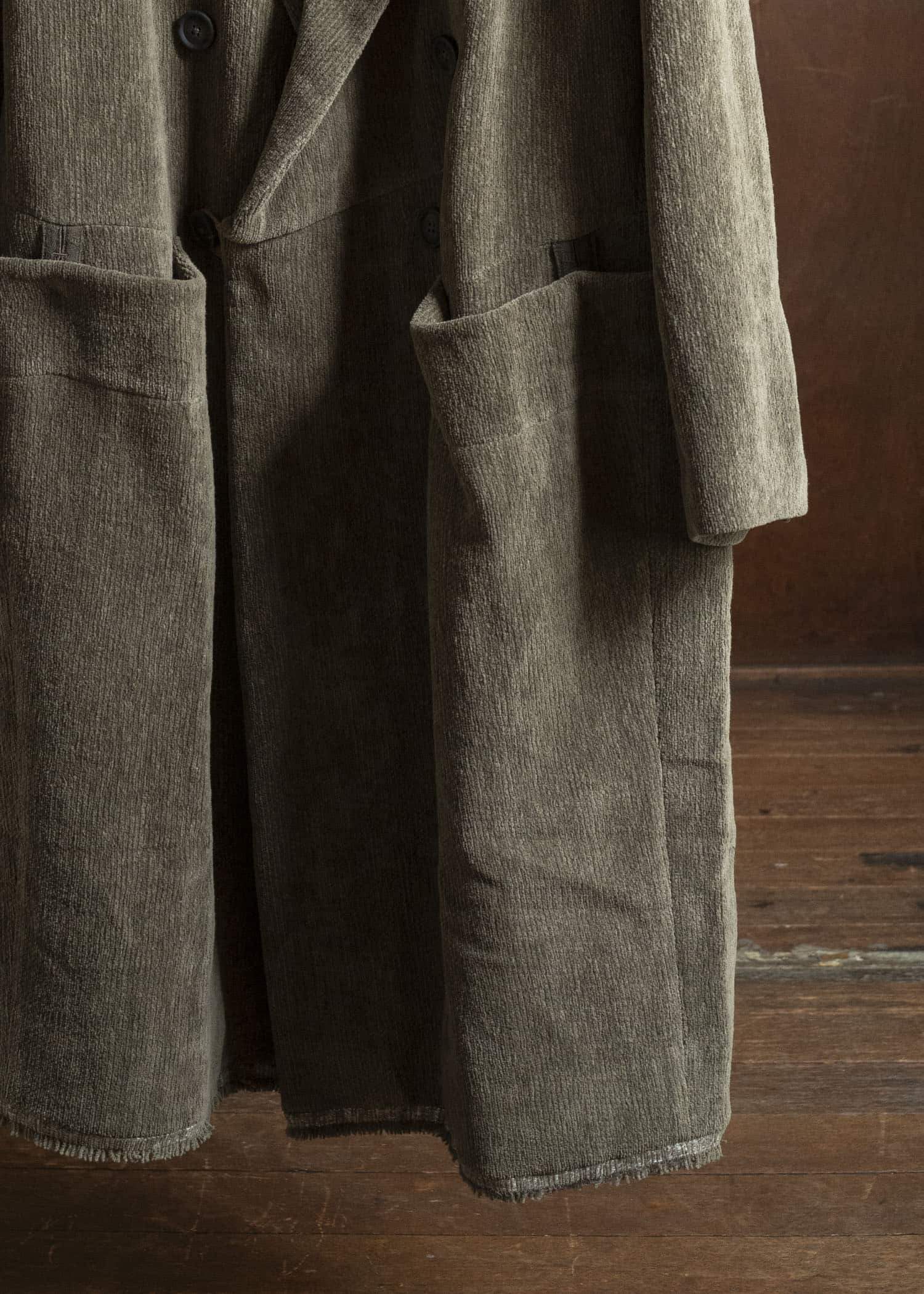 ZIGGY CHEN 0M2531106 CHENILLE CLOTH DOUBLE-BREASTED LONG COAT 82