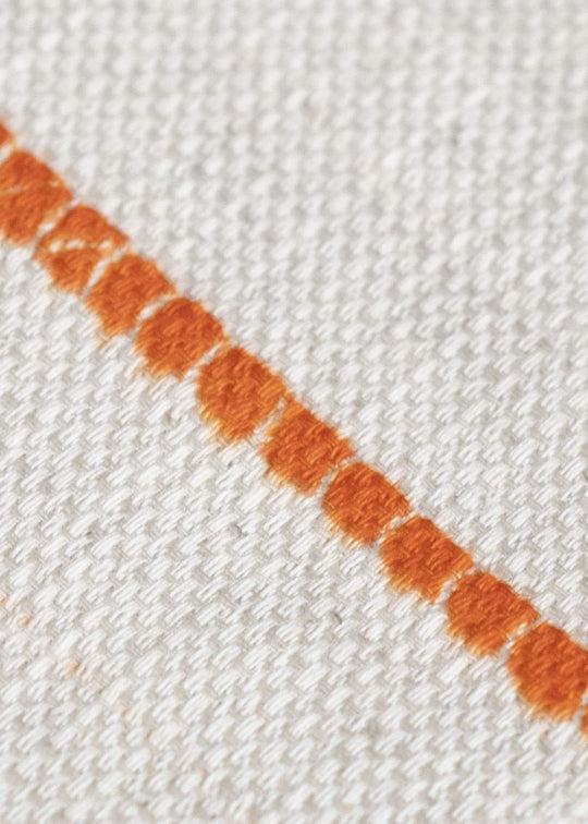 SUZUSAN Cotton Linen Cushion Cover　Tesuji Shibori 1172CL-020-Burnt Orange x Ivory 1172CL-020-Burnt Orange x Ivory