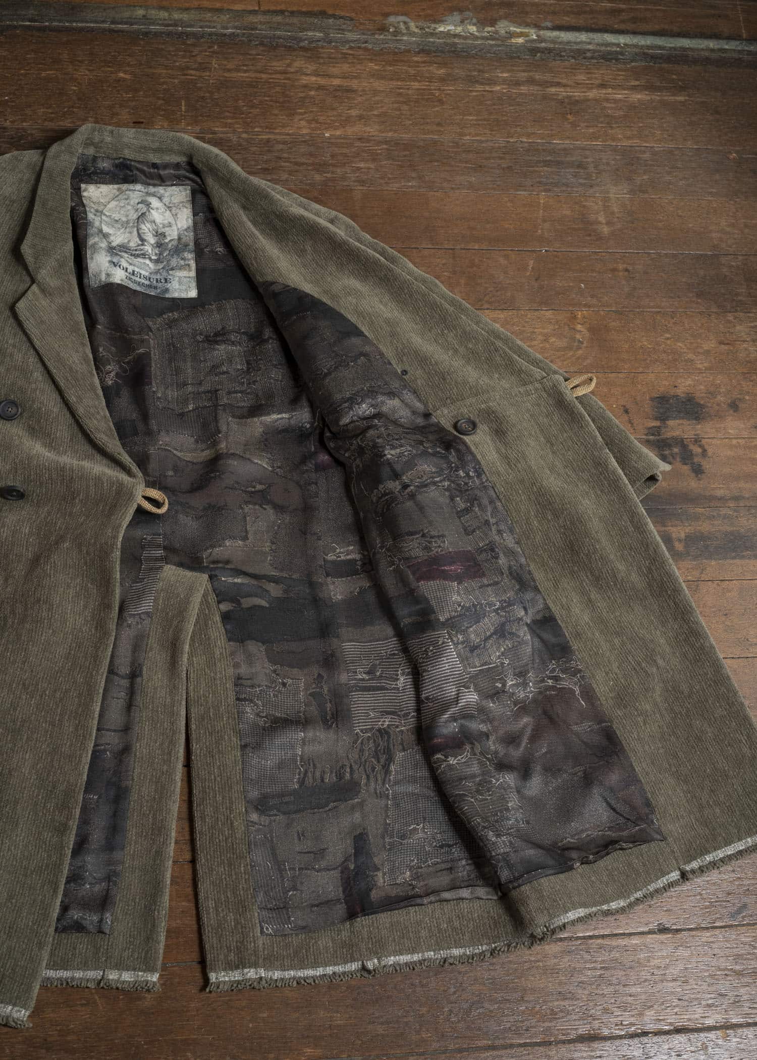 ZIGGY CHEN 0M2531106 CHENILLE CLOTH DOUBLE-BREASTED LONG COAT 82