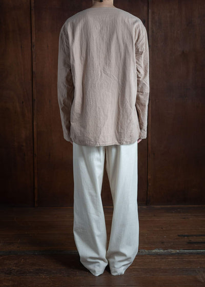OLIVER CHURCH Soft TShirt L/S Tea Dyed Khadi Cotton