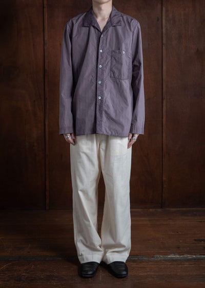 OLIVER CHURCH Open Collar Shirt Hand-dyed